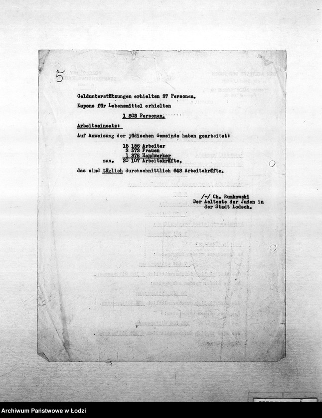 Obraz 8 z jednostki "[Sprawozdania i zestawienia statystyczne: ruch ludności, zatrudnienie, choroby zakaźne, wypadki, kontrole i inne]"