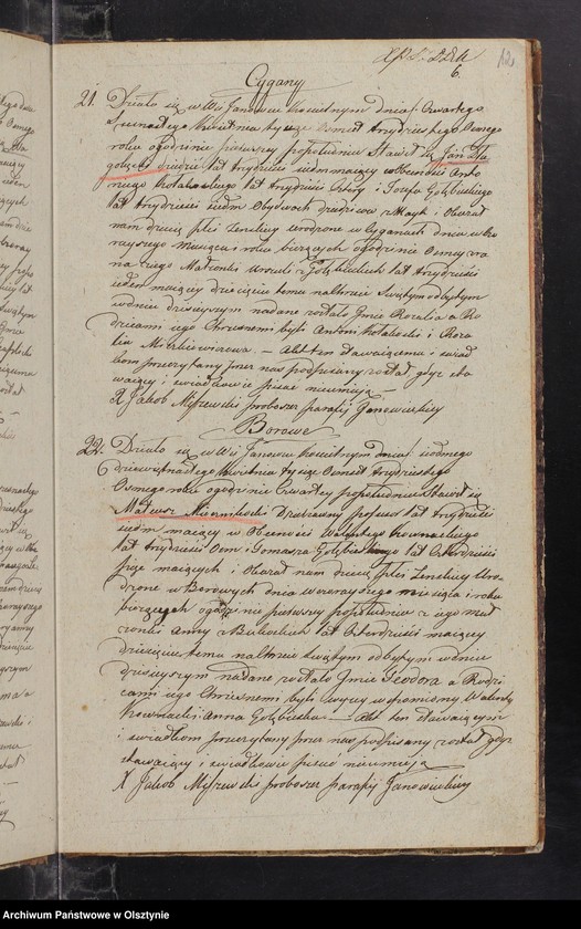 image.from.unit.number "Duplikat Kościoła Parafialnego Janowieckiego składający się z trzech Oddziałow to jest Ak Urodzenia Zaslubienia i Zejścia na Rok 1838 przeznaczony"