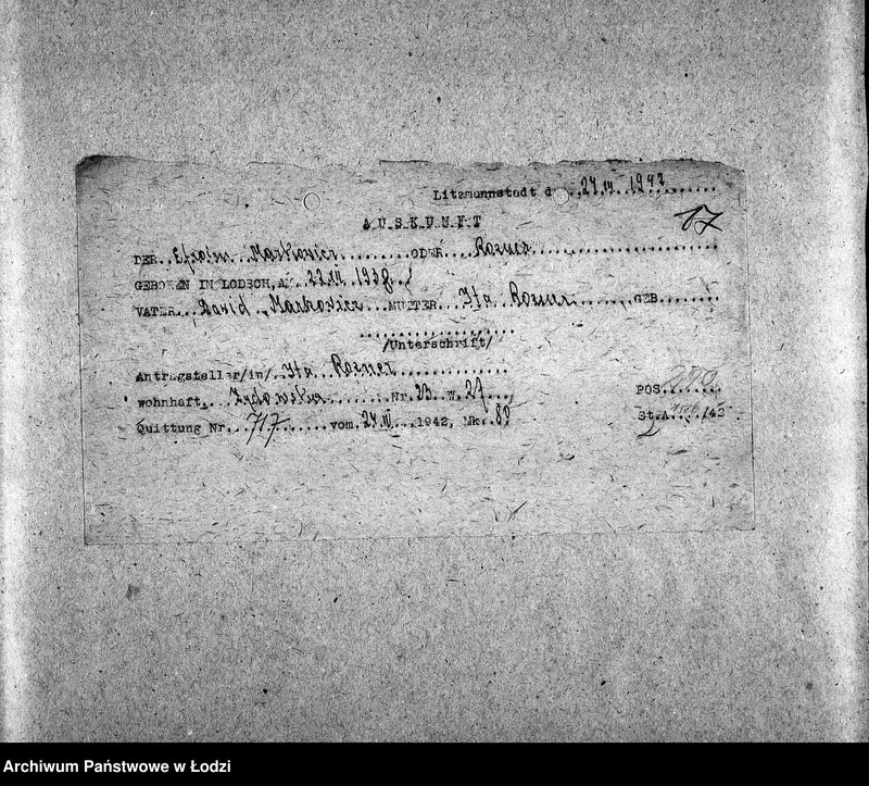 Obraz 20 z jednostki "[Wyciągi z rejestrów urodzin, ślubów i inne]"