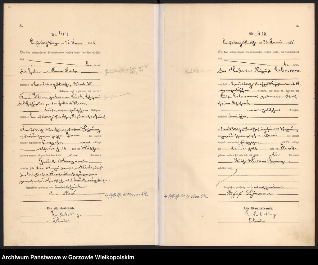 Obraz 12 z jednostki "Geburts Register, t. 1 nr 397-740"