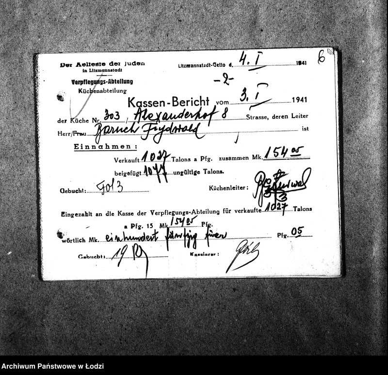 Obraz 9 z jednostki "[Kuchnia nr 303, ul. Limanowskiego 8. Kuchnia, ul. Limanowskigo 22. Kuchnia nr 305, ul. Limanowskiego 26. Kuchnia nr 341, ul. Limanowskiego 28. Działalność kuchni, personel, konsumenci, kontrole]"