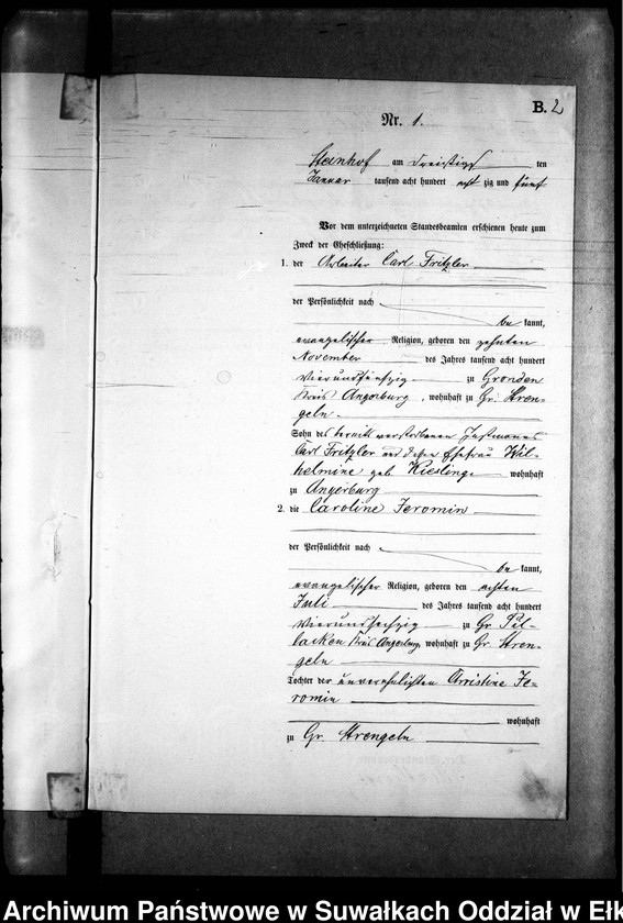 image.from.unit.number "Heiraths-Neben-Register des Preussischen Standes-Amtes Gr. Strengeln Kreis Angerburg"