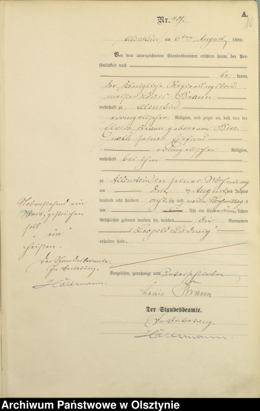 image.from.unit.number "Geburts-Haupt-Register Tom II,Nr 401 - 727"