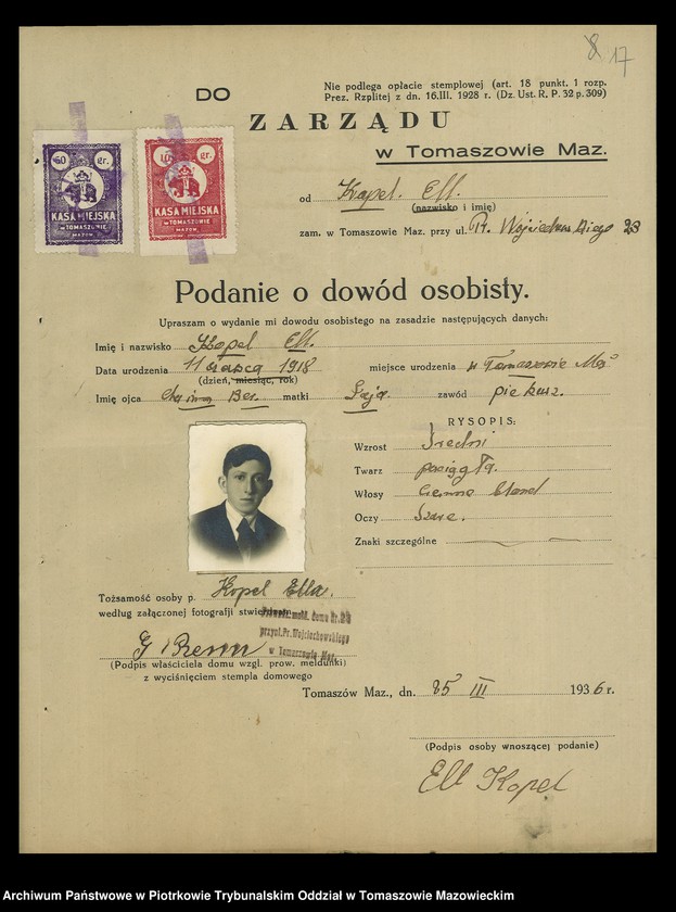 image.from.unit.number "Dowodów osobistych od nr 531 do 750. Tom IV"