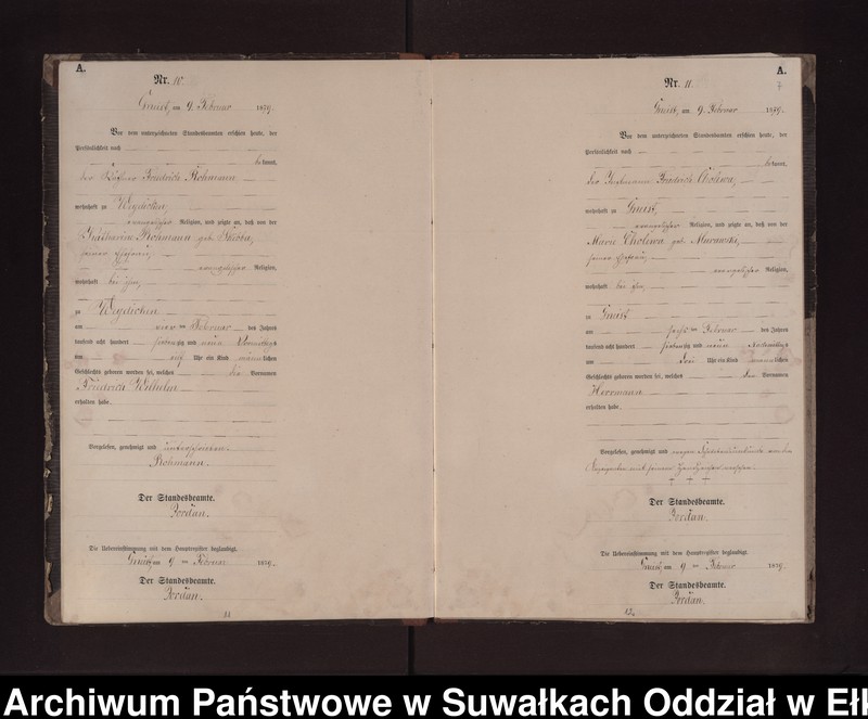 image.from.unit.number "Geburts-Neben-Register des Preussischen Standes-Amtes Gneist Kreis Loetzen"