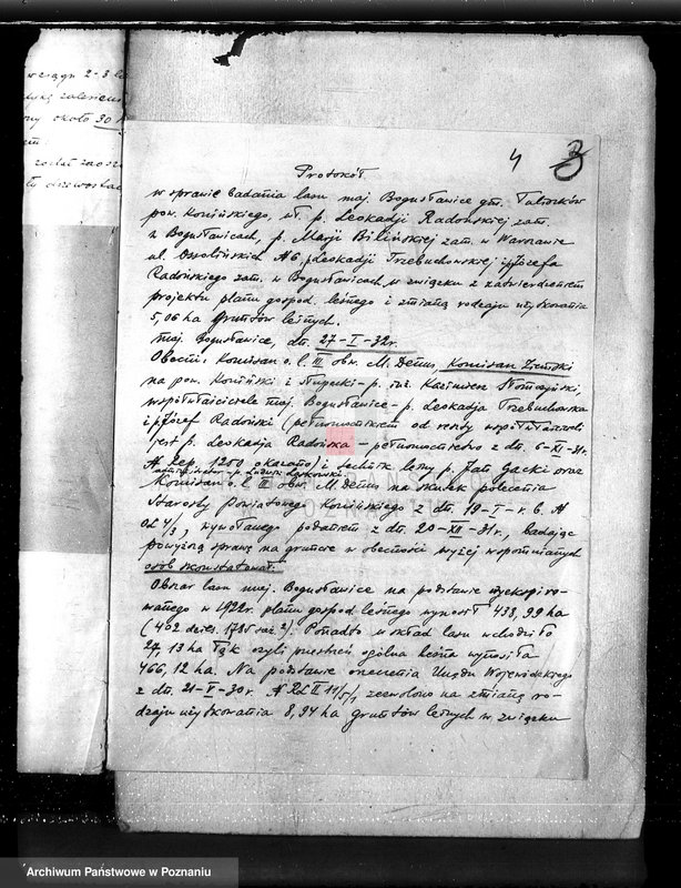 Obraz 8 z jednostki "Sprawa zmiany rodzaju użytków 5,06 ha gruntów leśnych w majątku Bogusławice /powiat koniński/ oraz zatwierdzenie projektu planu gospodarstwa leśnego"