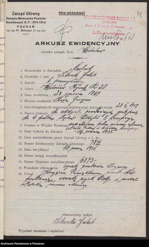 Obraz 9 z jednostki "Miłosław, powiat Września - akta koła."