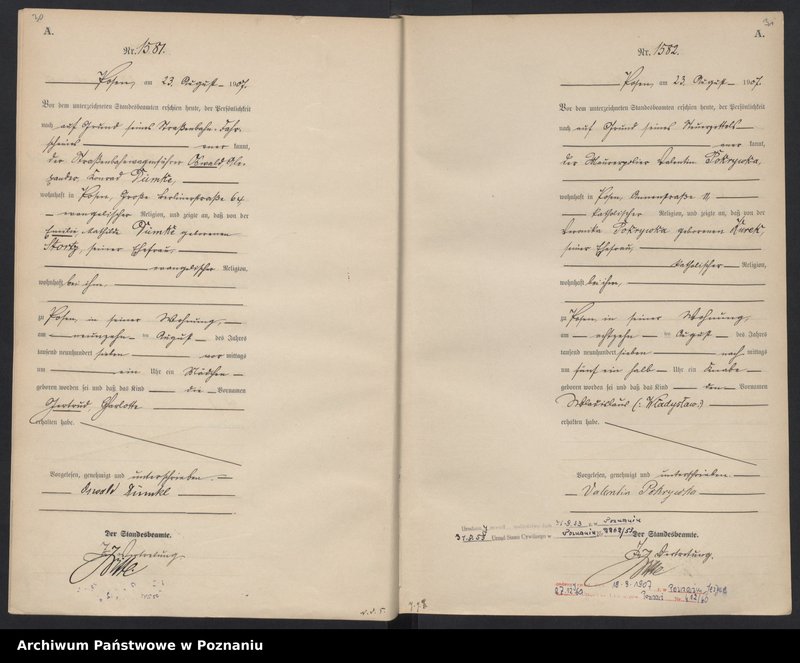 Obraz 18 z jednostki "Księga miejscowa urodzeń tom IV [Rejestr główny urodzeń]"