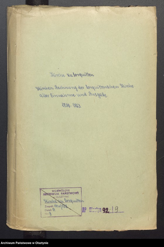 image.from.unit.number "Kirchen Rechnung der Sorquittenschen Kirche aller Einnahme und Ausgabe"