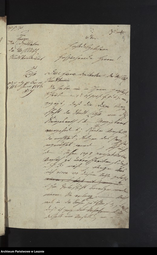 Obraz 12 z jednostki "[Akta manualia des Kriminalrats Künzel als Generalmandatarii der Stadtkommunität und Bürgerschaft zu Lissa in Klagen contra die Fürstl. von Sułkowski