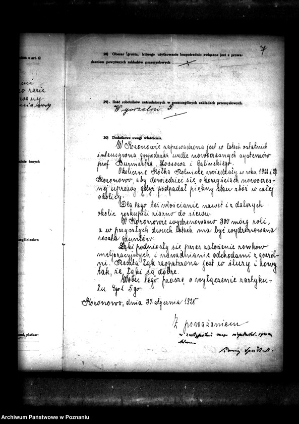 Obraz 11 z jednostki "Majątek Koronowo powiatu leszczyńskiego wyłączenie z art. 4/5 ustawy o reformie rolnej Franciszek Speichert"