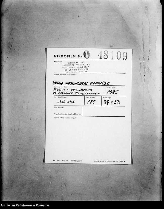 Obraz 2 z jednostki "/Podanie o dopuszczenie do egzaminu pielęgniarskiego/"