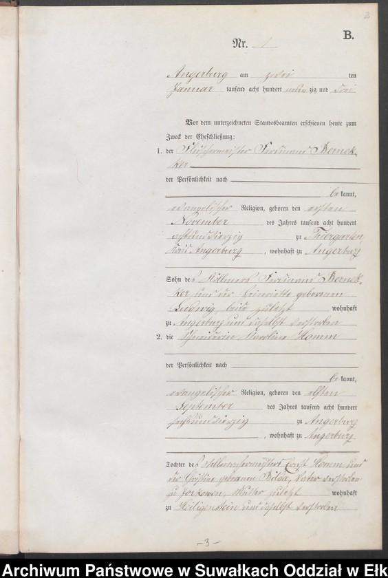Obraz 5 z jednostki "Heiraths-Neben-Register des Preussischen Standes-Amtes Angerburg Kreis Angerburg"