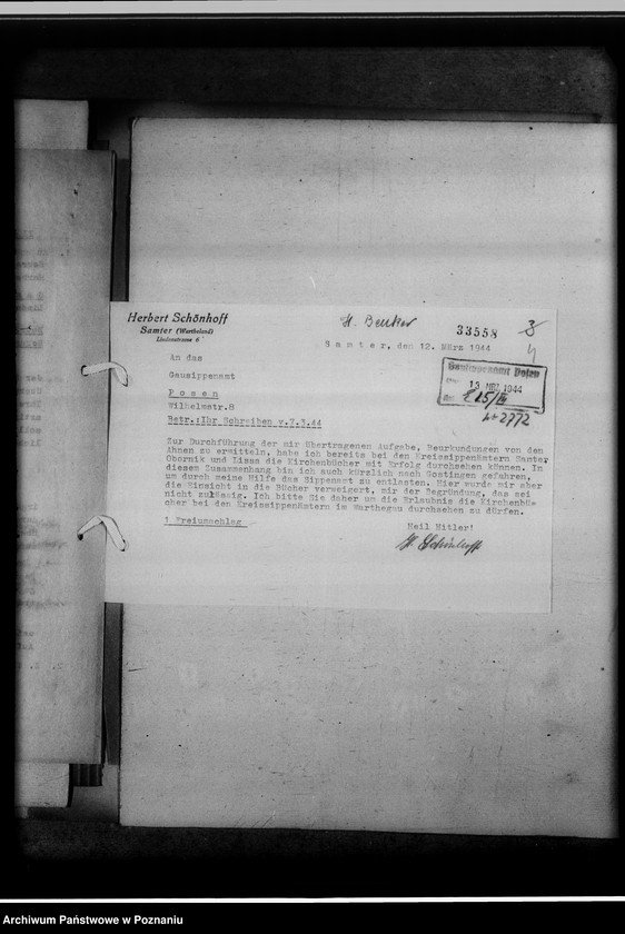 Obraz 8 z jednostki "Berufssippenforscher [oraz sprawa badań genealogicznych przez amatorów dla osób trzecich]"