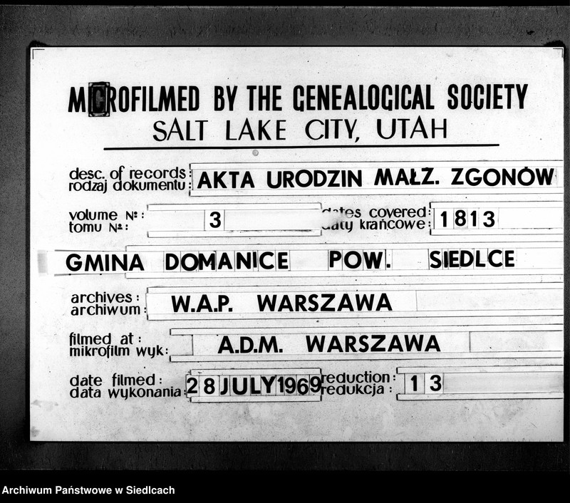 Obraz 1 z jednostki "Akta urodzin, małżeństw i zgonów"