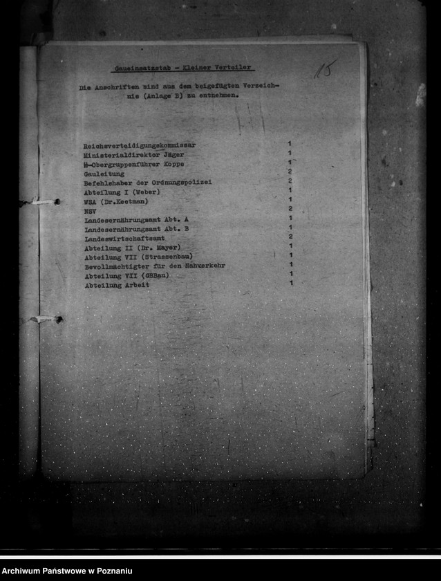 Obraz 19 z jednostki "Anschriftenverzeichnis - Hauptkanzlei"