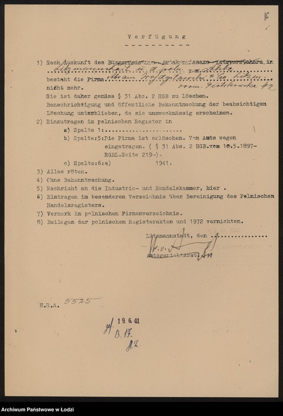 Obraz 18 z jednostki "Abram Wojdysławski i S-ka- fabrykacja i sprzedaz towarów wełnianych i bawełnianych"