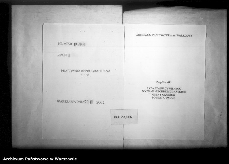 image.from.team "Akta stanu cywilnego Okręgu Bóżniczego w Okuniewie"