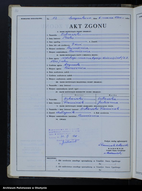 image.from.unit.number "Księga zgonów Nr 1 - 57,1 - 40,1 - 44 i 1 - 52 /przepisana w języku polskim z oryginału niemieckiego w dniach 28.06.- 7.07.1961/"