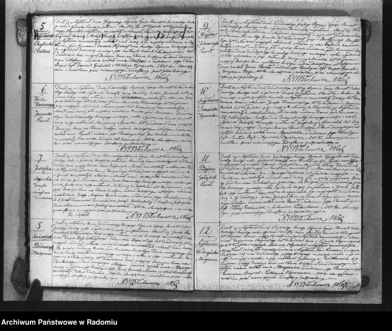 image.from.unit.number "Księga aktów cywilno religijnych urodzonych, zaślubionych i zmarłych kościoła parafialnego szydłowieckiego na rok 1846"