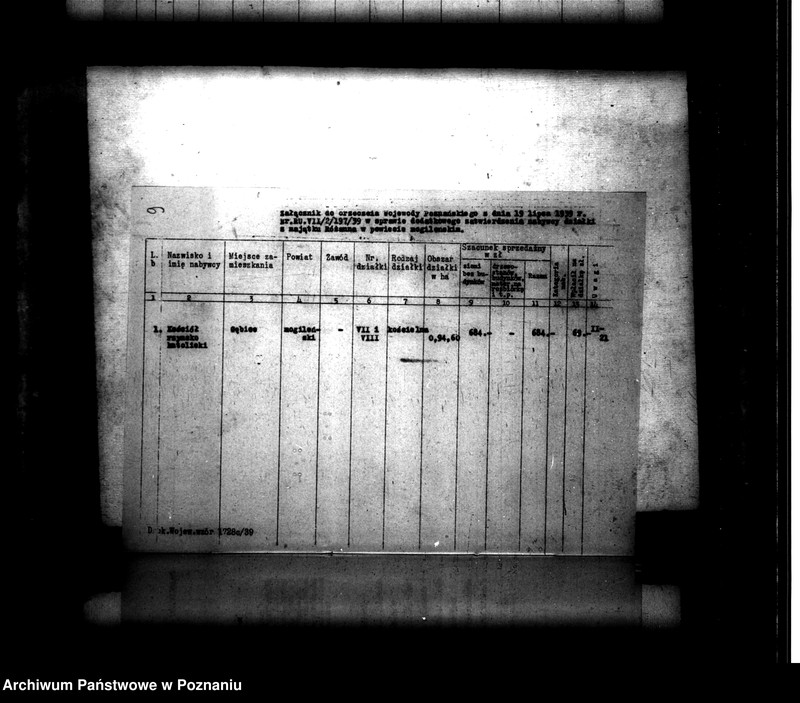 Obraz 13 z jednostki "Majątek Różanna powiatu mogileńskiego /sprawy parcelacyjne/"