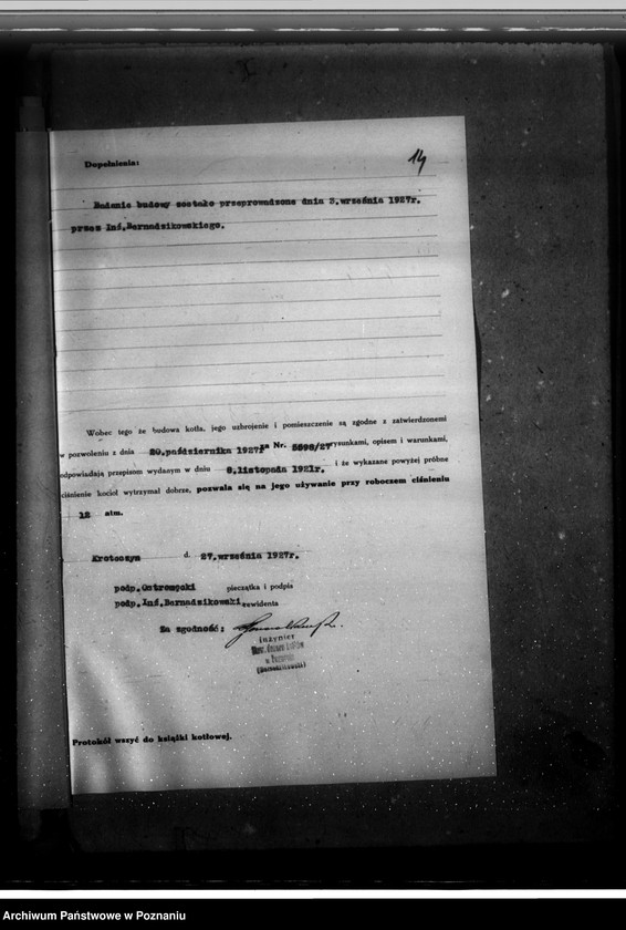 Obraz 18 z jednostki "Cegielnia parowa w Krotoszynie nr woj. kotła 6014"