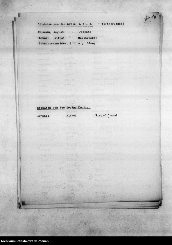 Obraz 19 z jednostki "Spisy miejscowych Niemców, którzy jako żołnierze polscy zaginęli w 1939 roku"