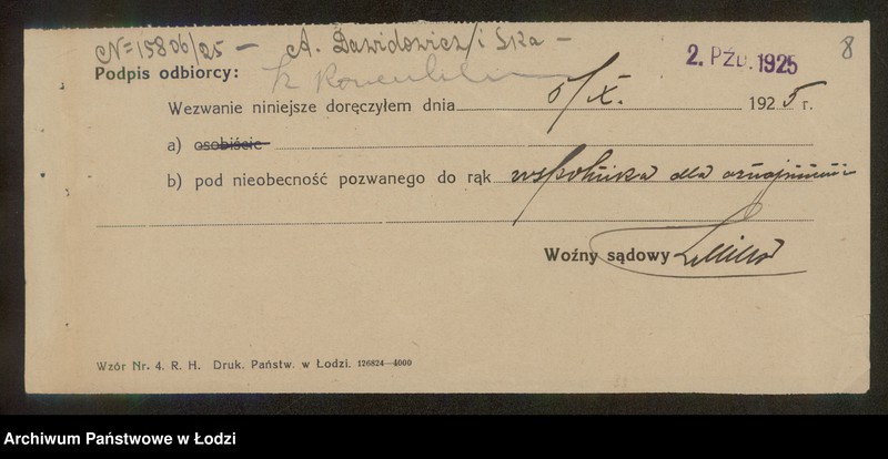 Obraz 10 z jednostki "Aron Dawidowicz- ekspedycja przewozowa i paczek pocztowych"