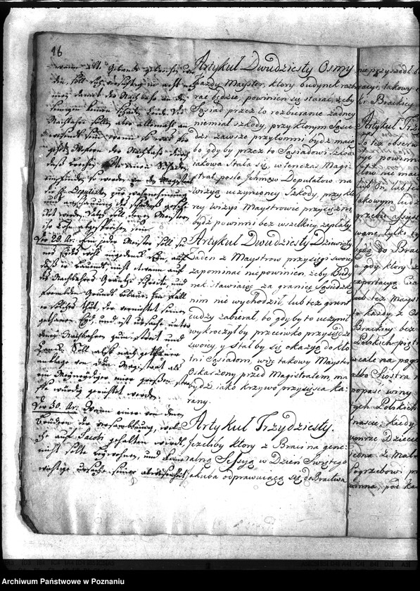 Obraz 20 z jednostki "C. Władze miejskie Poznania zatwierdzają cechowi cieśli poznańskich artykuły statutowe."