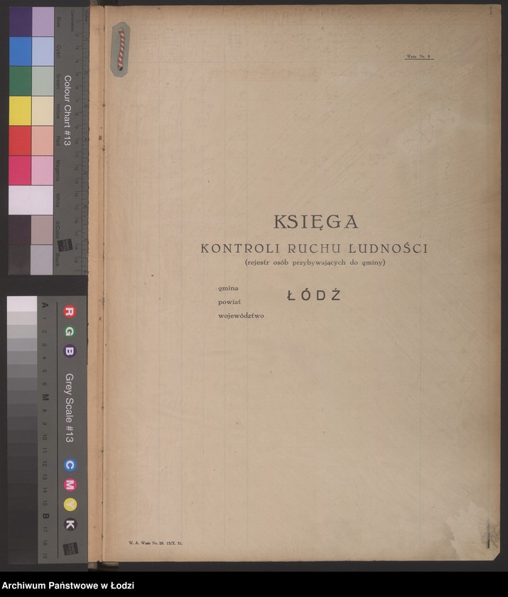 Obraz 4 z jednostki "Księga kontroli ruchu ludności (rejestr osób przybywających do gminy) Łódź, komisariat X, ks. III, nr 6578-7143"