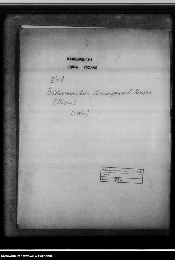 image.from.unit.number "Bücherverzeichnis, Kreissippenamt Kempen [Kępno]"