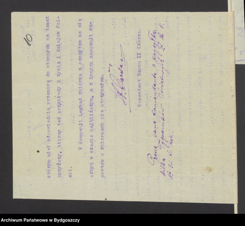 image.from.unit.number "Raporty Baonów do Komendy Powiatowej w Chojnicach o pracach oświatowych [wykładach i odczynach]"