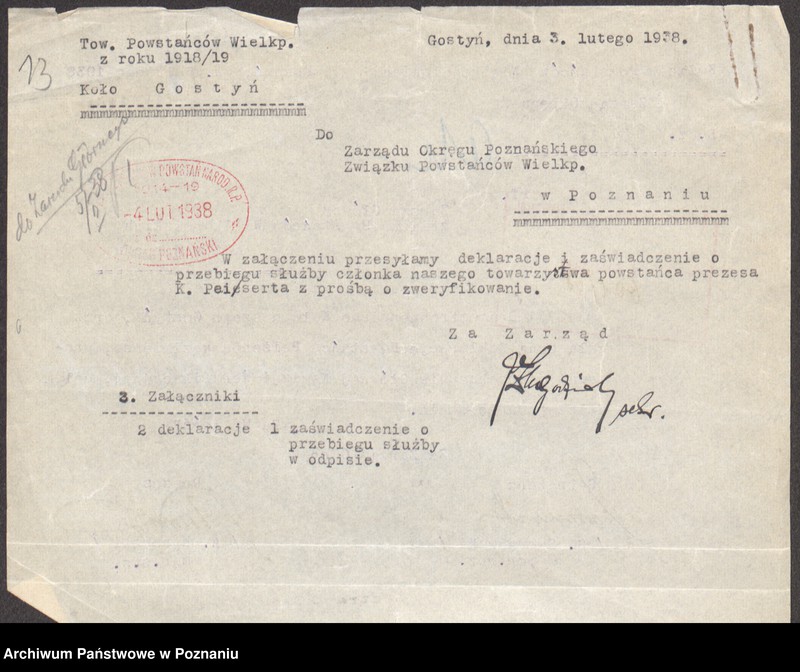 Obraz 16 z jednostki "Sprawy organizacyjno - personalne [ powiadomienie o zebraniach, sprawozdanie z zebrań. Spis bezrobotnych, zaświadczenie o przebiegu służby, programy szkoleniowe."