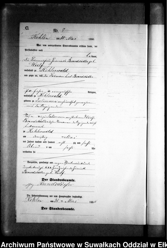 image.from.unit.number "Sterbe-Neben-Register des Preussischen Standes-Amtes Kehlen Kreis Angerburg"