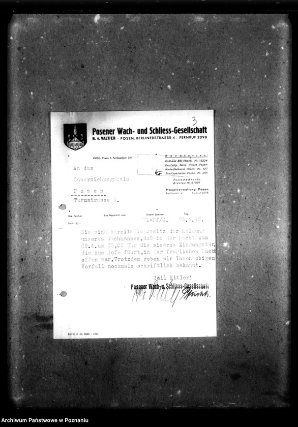 Obraz 7 z jednostki "[Korespondencja w sprawie strzeżenia obiektów Domu]."