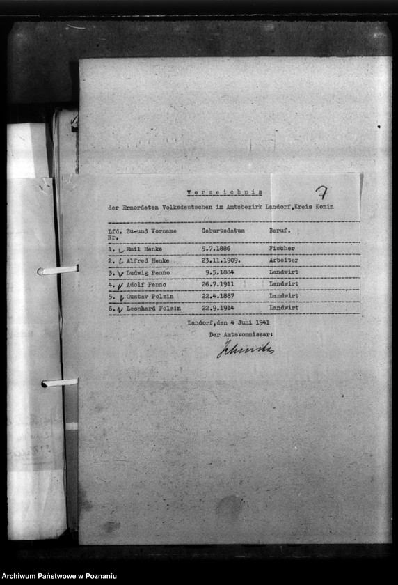 Obraz 11 z jednostki "Kreis Konin. Zgłoszenia zmarłych i zaginionych miejscowych Niemców w 1939 roku"