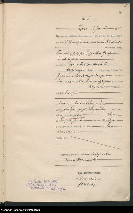 Obraz 8 z jednostki "Księga urodzeń tom I"