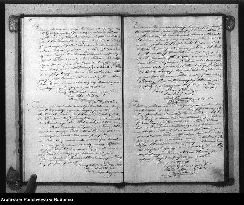 image.from.unit.number "Akta Stanu Cywilnego Wyzna[nia] Mojżeszowego Parafii Radom Urodzin, Małżeństwa i Zejścia z Roku 1830"