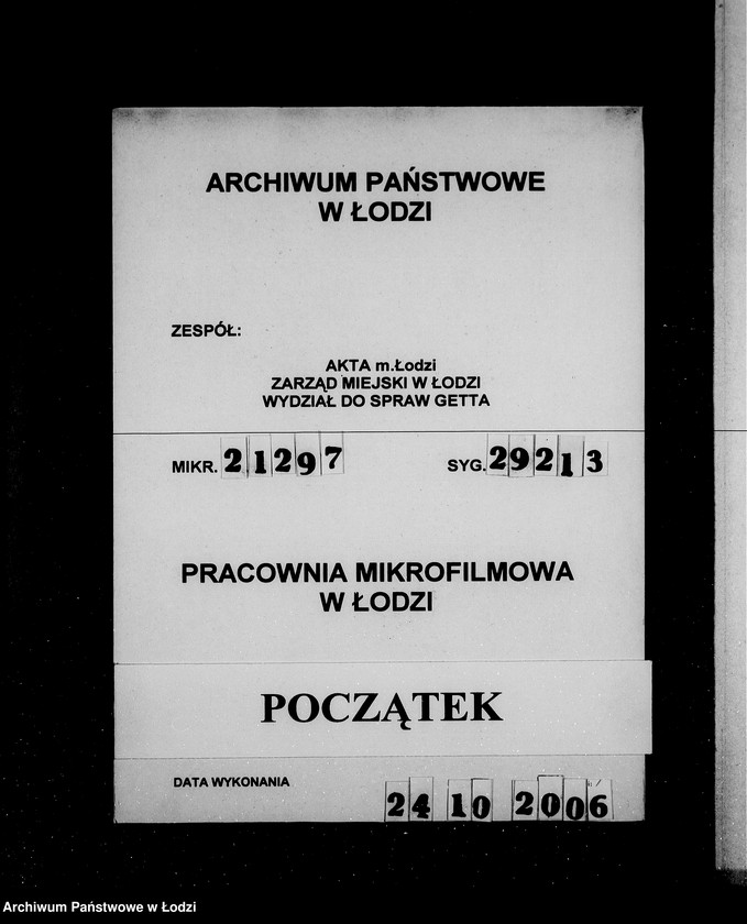 Obraz 1 z jednostki "Anordungen Getto V. von Biebow"