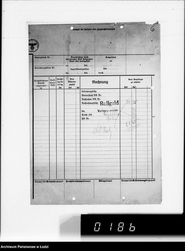 Obraz 10 z jednostki "Schenker u.Co [rachunki za dostawy towarów do Getta]"