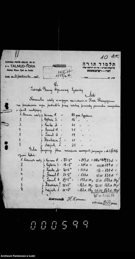 Obraz 14 z jednostki "Akta dotyczące I Talmud Tory przy ul. Goplańskiej 26"