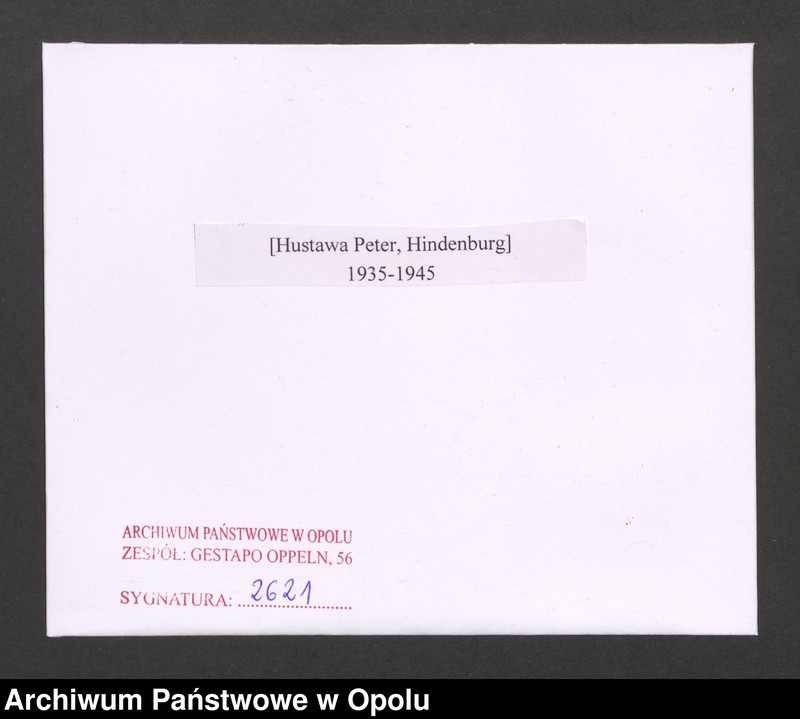 Obraz 2 z jednostki "[Hustawa Peter, Hindenburg]"