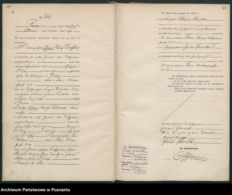 Obraz 13 z jednostki "Księga miejscowa małżeństw tom II [Rejestr główny małżeństw]"