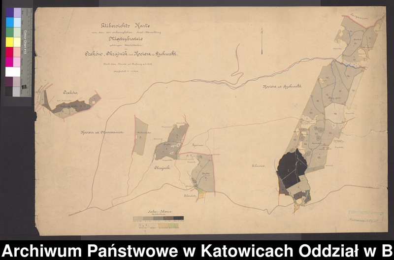 image.from.unit.number "Mapa przeglądowa rewiru leśnego Międzybrodzie wg stanu na 1906."