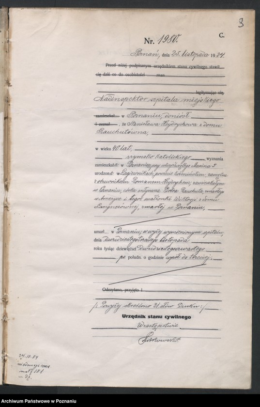 Obraz 5 z jednostki "Księga miejscowa zgonów tom IV [Rejestr główny zgonów]"