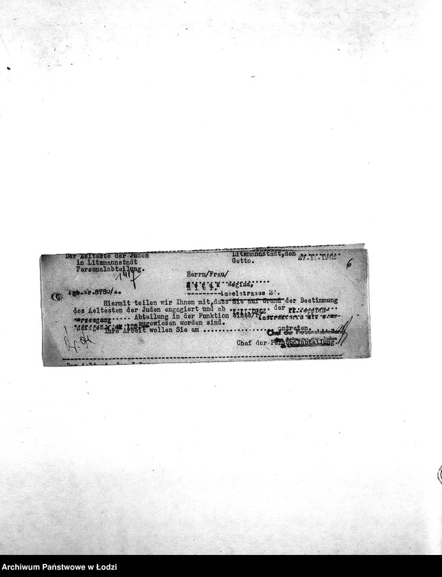 Obraz 9 z jednostki "[Korespondencja z wydziałami w sprawach personalnych, zatrudnienia i płac]"