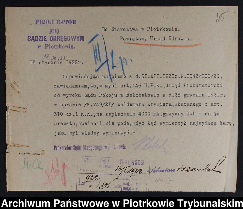 image.from.collection.number "Nielegalne praktyki medyczne i znachorstwo sto lat temu. Przykład z powiatu piotrkowskiego111"