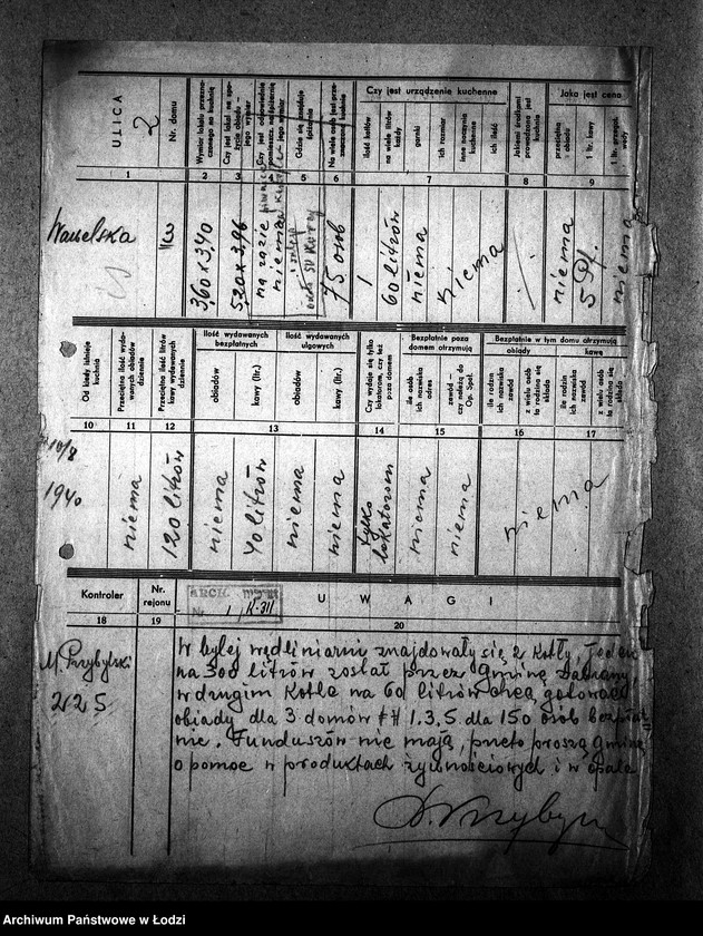 Obraz 5 z jednostki "[Kuchnia nr 311, ul. Wawelska 3/5. Kuchnia nr 127, ul. Wawelska 7. Działalność kuchni, personel, konsumenci, kontrole]"