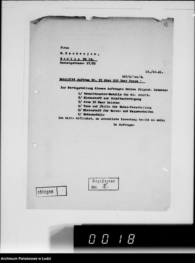 Obraz 16 z jednostki "[Korespondencja z urzędami, firmami i instytucjami] Lit.Ha-Hem."