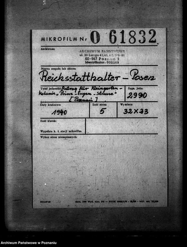 Obraz 2 z jednostki "Antrag für Kleingartenkolonie "Prinz - Eugen - Strasse" (Poznań)"